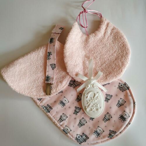 CONJUNTO 3 PIEZAS OSOS ROSA