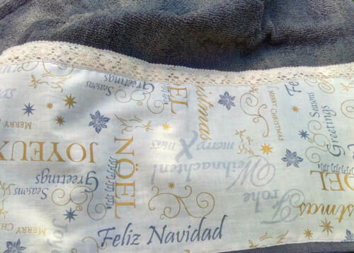TOALLA GRIS FRANJA EN TELA